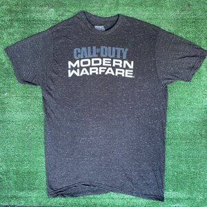 Call of Duty Modern Warfare Shirt Gray Retro Gamer Logo Tee